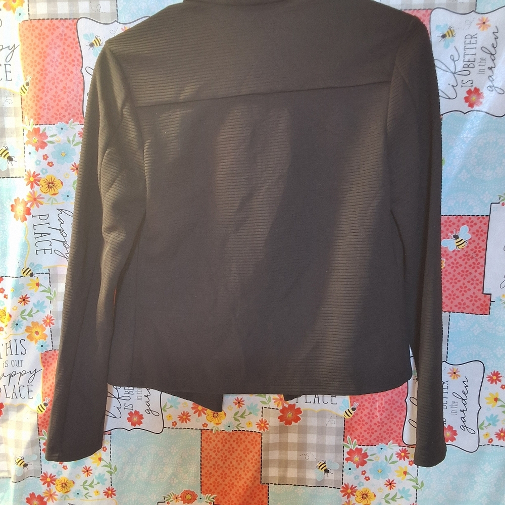 NWT CALVIN KLEIN TEXTURED FLY A WAY JACKET ZIP POCKETS - Picture 4 of 9